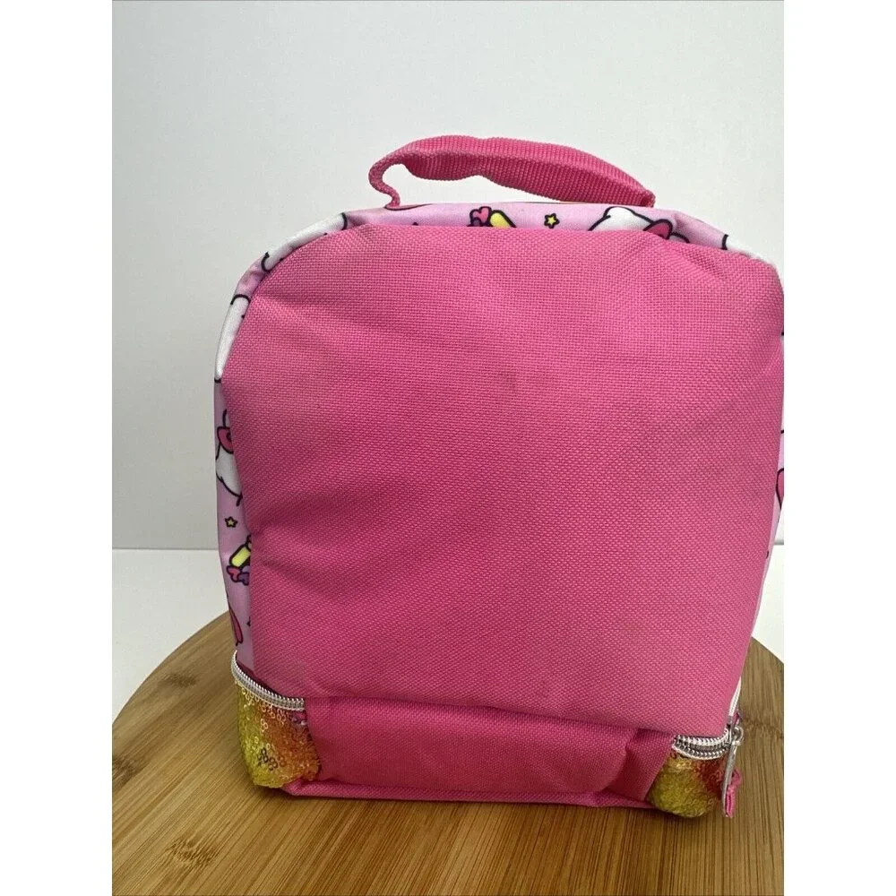Sanrio Hello Kitty Kids‎ Lunch Box 3-D Ears and Rainbow Sequins Insulated Bag